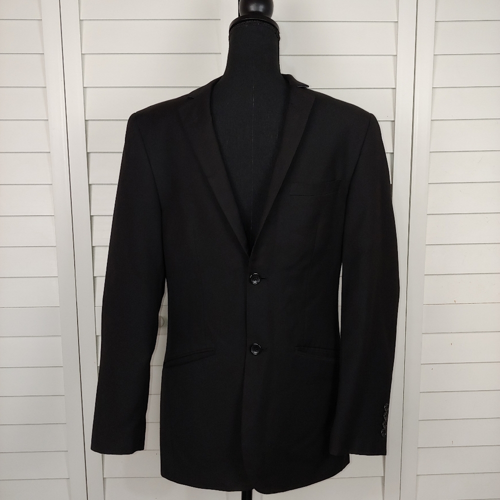 BACHRACH Men's Slim Fit Black Blazer 36R